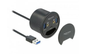 Delock Tisch-Hub 3 Port USB 3.0+ HD-Audio USB 3.0, 2x Typ-A + 1x Typ-C
