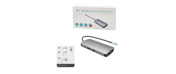 i-tec USB C Metal Nano Docking Station 2x DP, 1xHDMI