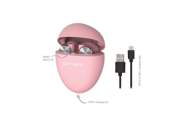 1156282_3 - Mediatech 4smarts Pebble True Wireless In-Ear pink. BT 5.0. bis 16h Akku, Mic, touch