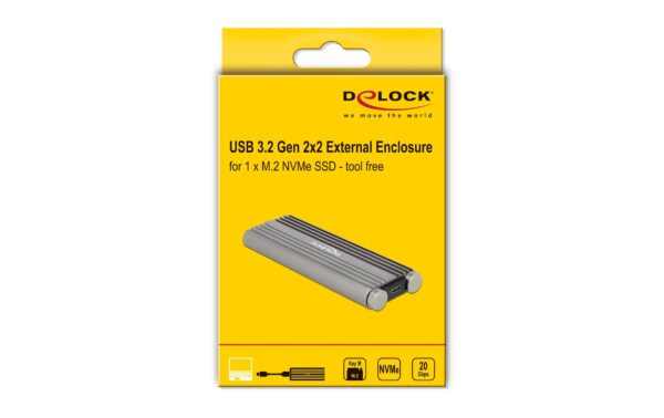 1156704_3 - Mediatech Delock M.2 NVME zu USB Gehäuse Typ-C 20Gbps USB3.2 Gen2, werkzeugfrei