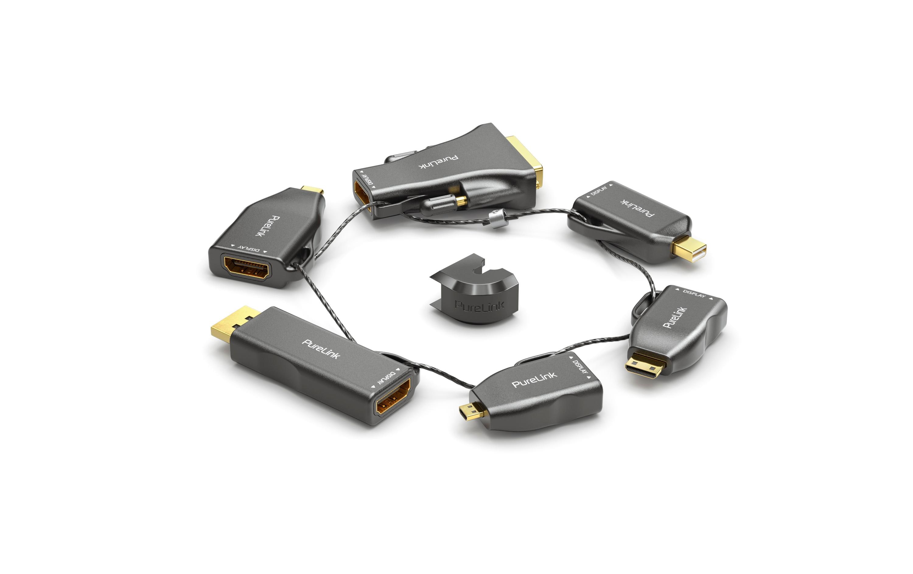 1157384 - Mediatech Purelink HDMI 4K/60Hz Adapterring Gross MiniDP, DP, USB-C, MiniHDMI, MicroHDMI, DVI kaufen Schweiz | Mediatech.ch