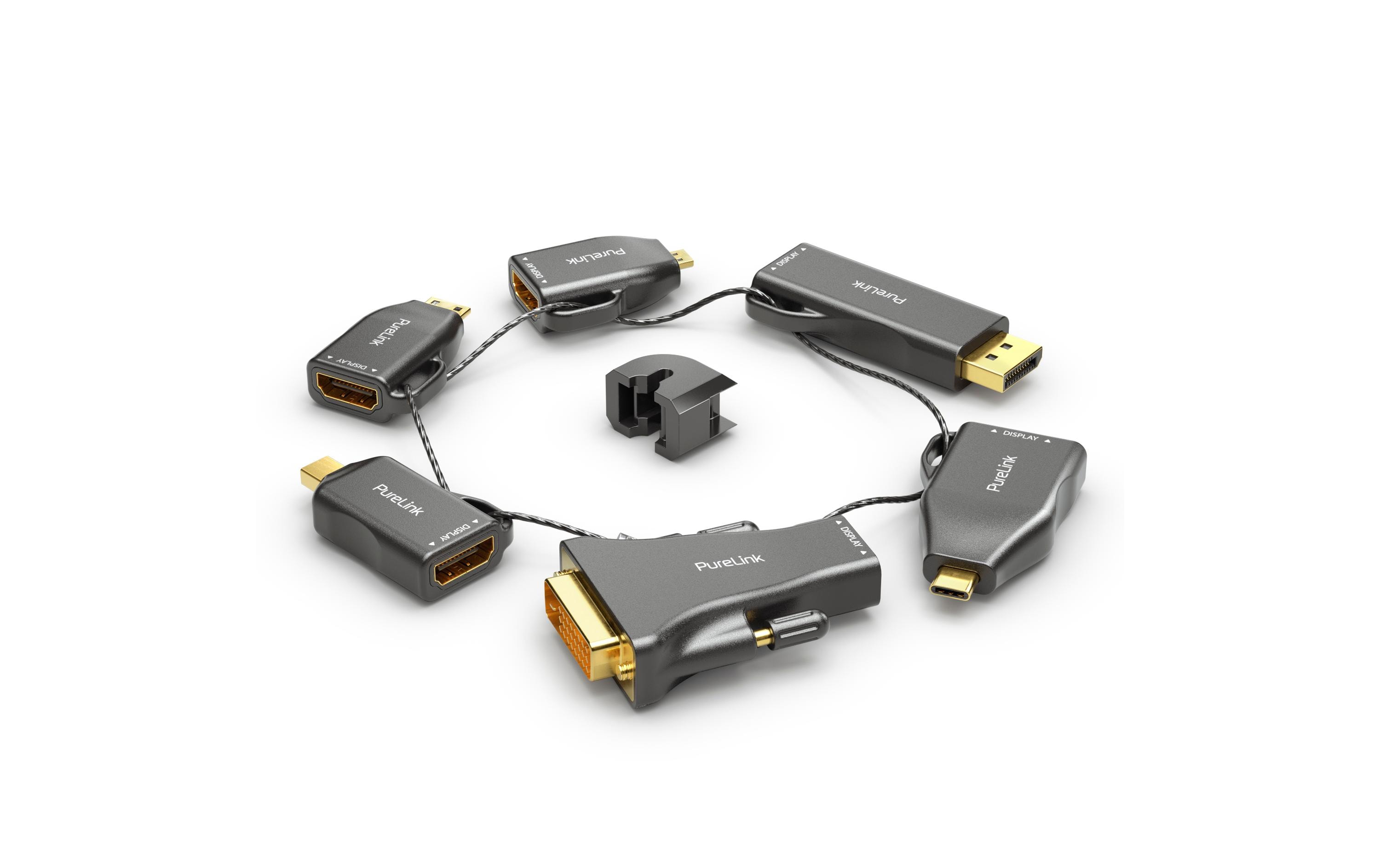 1157384_1 - Mediatech Purelink HDMI 4K/60Hz Adapterring Gross MiniDP, DP, USB-C, MiniHDMI, MicroHDMI, DVI