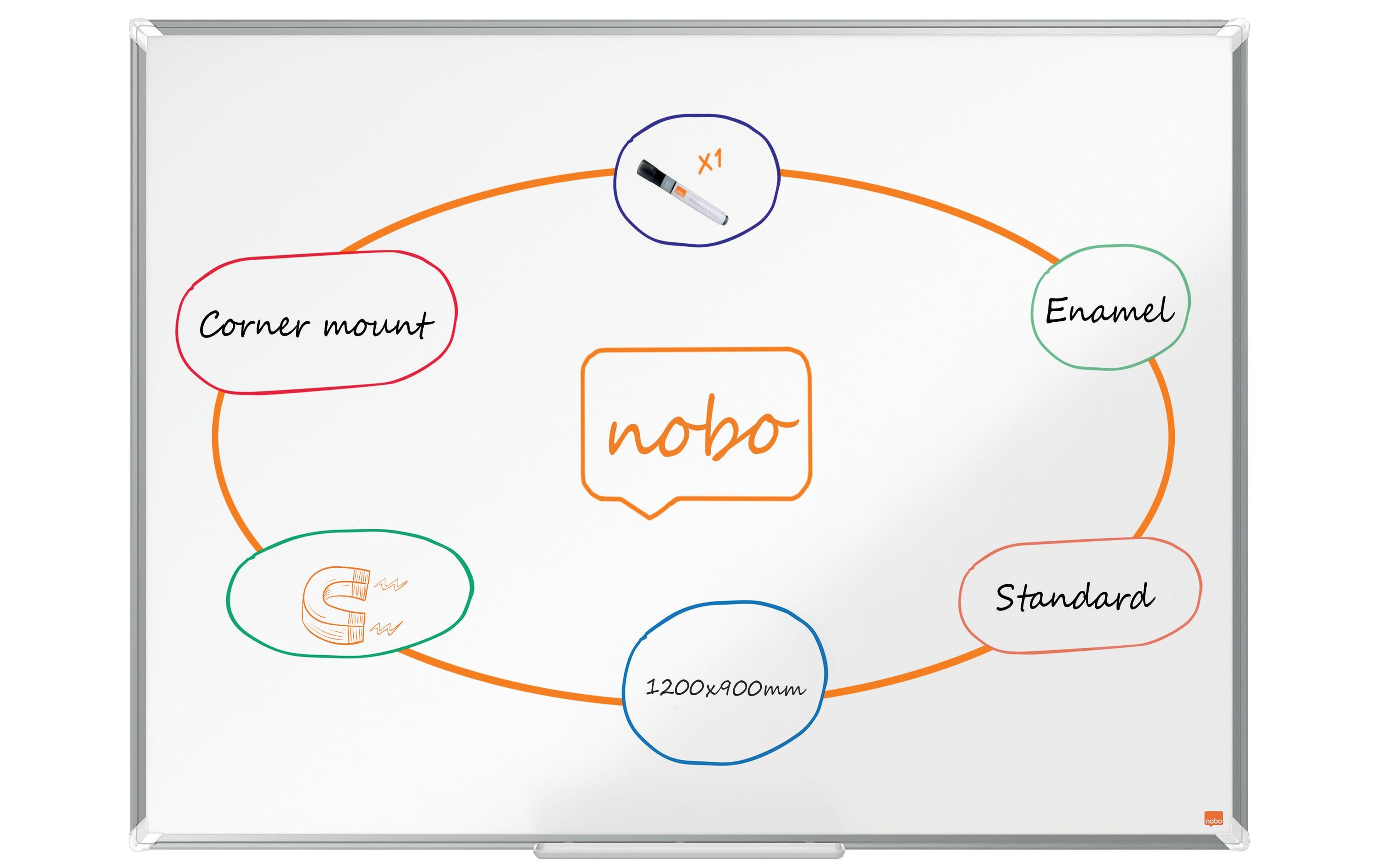 1162772_1 - Mediatech Nobo Premium Plus Whiteboard Emaille 90x120cm