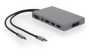 1164362_3 - Mediatech LMP USB-C Display Dock 2 4K 12Port Space Gr HDMI, mini DP,DVI,VGA,Ethernet,USB3.0