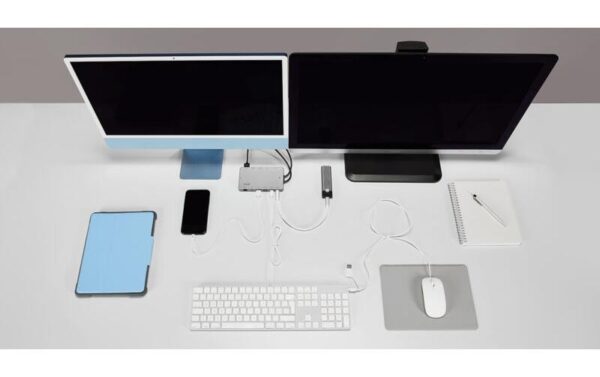 1164362_6 - Mediatech LMP USB-C Display Dock 2 4K 12Port Space Gr HDMI, mini DP, DVI, VGA, Ethernet, USB3.0