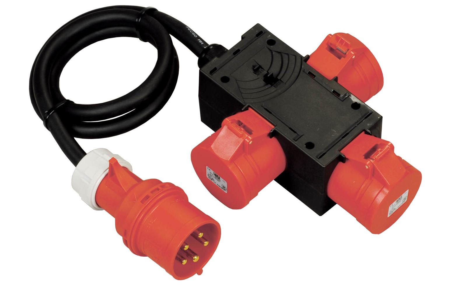 1168875 - Mediatech Spälti Gummi Steckerleiste 3xCEE16/5 3xCEE16/5, 1.5m, 5x1.5mm2 kaufen Schweiz | Mediatech.ch