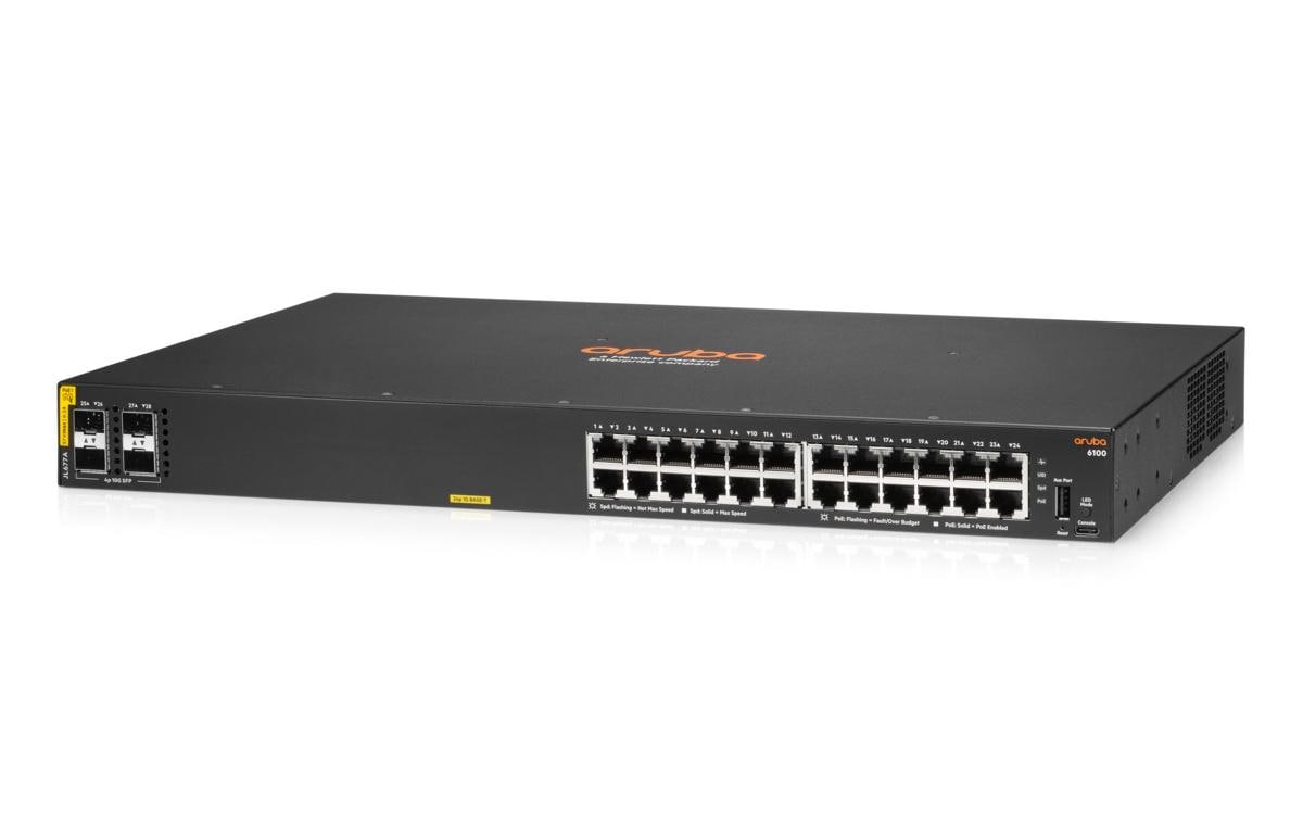 1171063 - Mediatech HPE Aruba Networking HPE Aruba CX 6100 24G PoE+ 24x 1Gb, 4x SFP+, 370W kaufen | Mediatech.ch