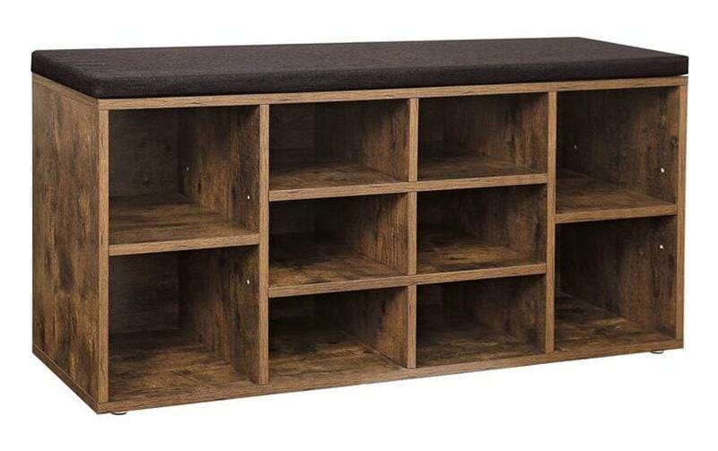 1171288 - Mediatech Songmics Schuschrank mit Polster, Braun Holz, 104x30x48 cm kaufen Schweiz | Mediatech.ch