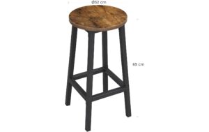1171298_1 - Mediatech Vasagle Barhocker, 2er Set, Rund D: 32 x H: 65 cm, Traglast 150 kg