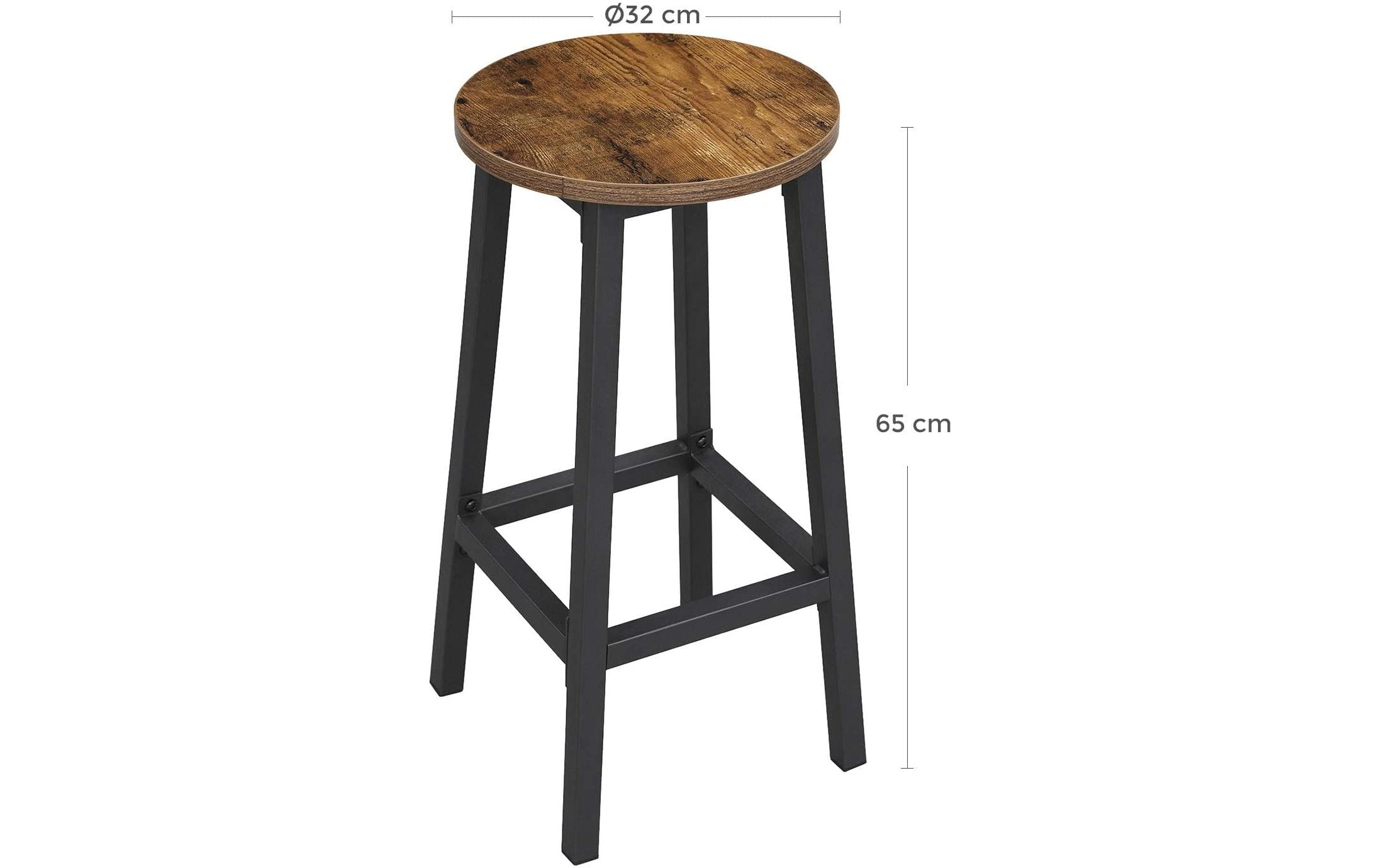 1171298_1 - Mediatech Vasagle Barhocker, 2er Set, Rund D: 32 x H: 65 cm, Traglast 150 kg