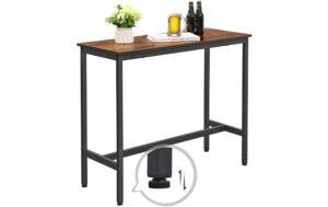 1171304_1 - Mediatech Vasagle Bartisch aus Holz und Stahl 100 x 40 x 90 cm, Tisch Traglast 100 kg