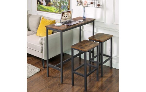 1171304_3 - Mediatech Vasagle Bartisch aus Holz und Stahl 100 x 40 x 90 cm, Tisch Traglast 100 kg