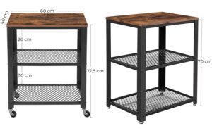 1171312_3 - Mediatech Vasagle Bartrolley, Braun Holz, Metall, 60 x 40 x 77,5 cm (L x B x H)