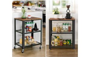 1171312_5 - Mediatech Vasagle Bartrolley, Braun Holz, Metall, 60 x 40 x 77,5 cm (L x B x H)