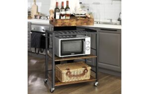 Vasagle Bartrolley mit einem Tablett 65 x 40 x 86 cm, Traglast 15kg pro Boden
