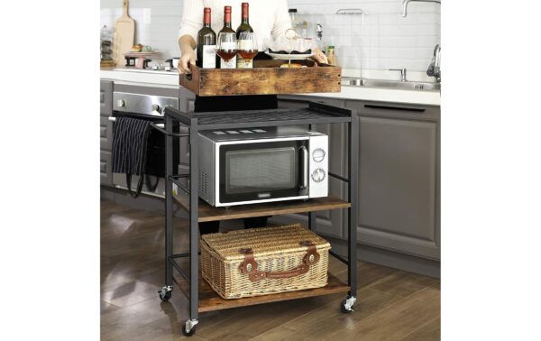 Vasagle Bartrolley mit einem Tablett 65 x 40 x 86 cm, Traglast 15kg pro Boden