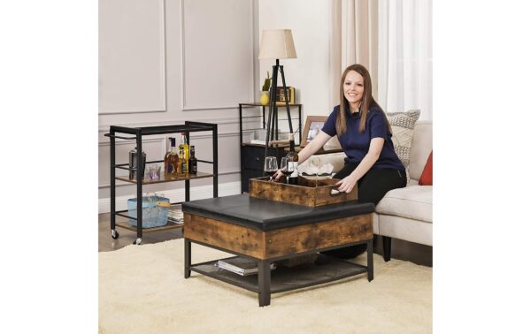 Vasagle Bartrolley mit einem Tablett 65 x 40 x 86 cm, Traglast 15kg pro Boden