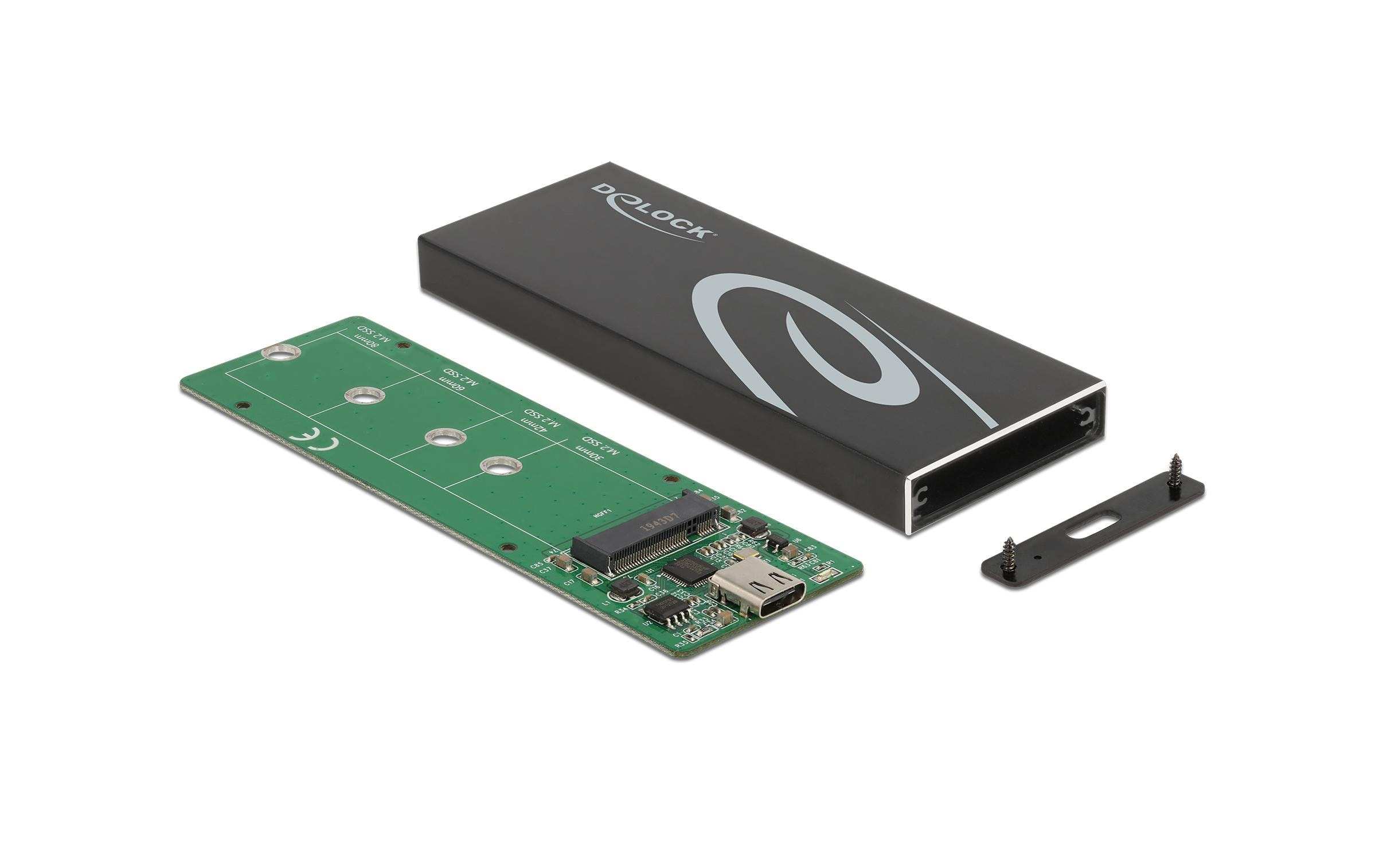 1180587 - Mediatech Delock M.2 SATA zu USB.3.2 Gen2 Gehäuse Betrieb von M.2 SSD an USB&TB3 Typ-C 10Gbps