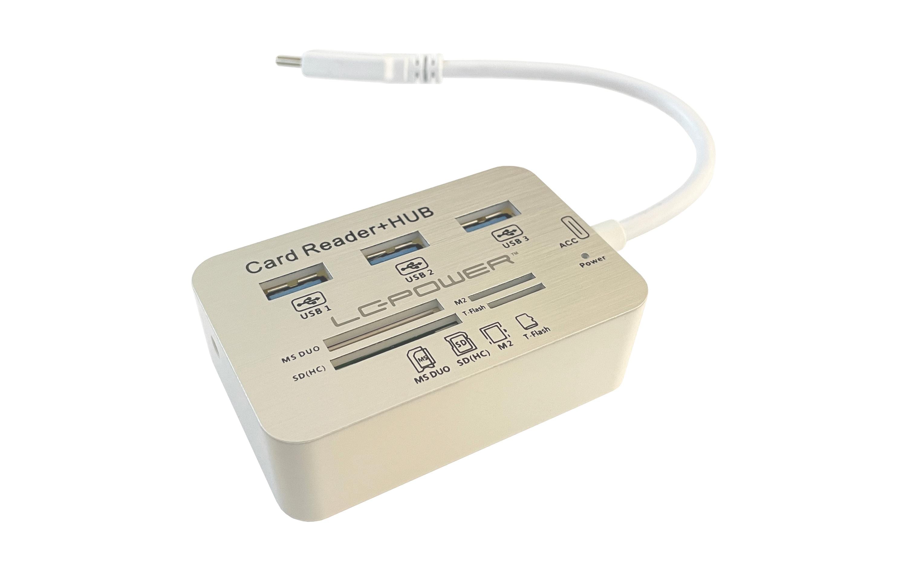 1181012_1 - Mediatech LC Power LC-HUB-C-CR, 3x USB3.0 Hub+CR weiss, 3x USB3.0+ Multi-Kartenleser, Type-C