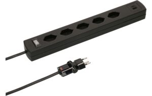 Max Hauri Steckerleiste SafetyLine ClipClap USB A C,5xT13,schwarz,Kombi-Überstromschutz