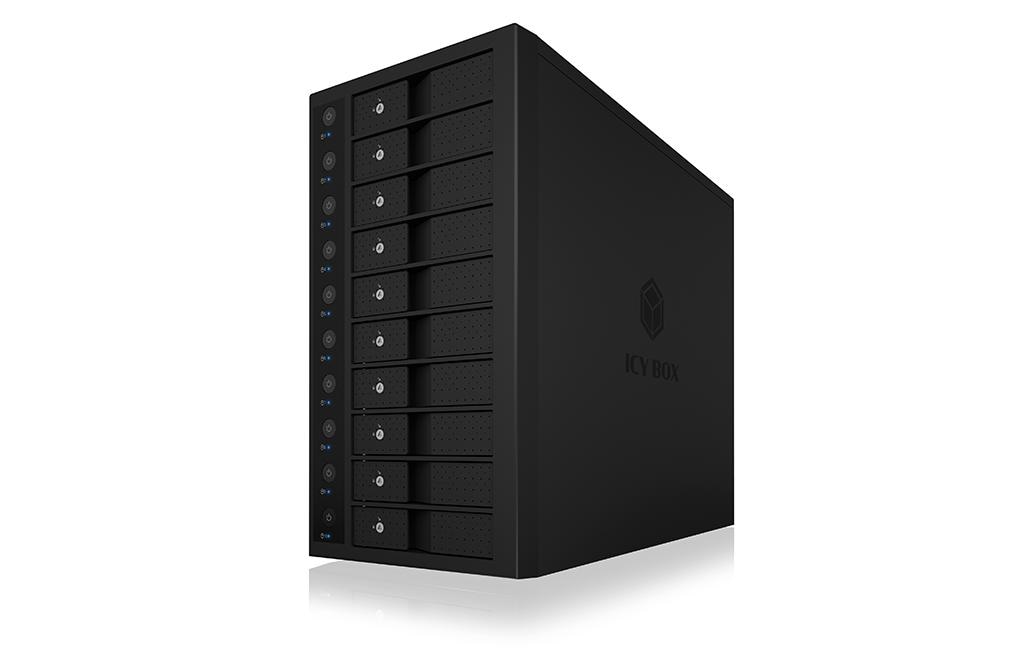 1183665_1 - Mediatech ICY BOX ext. 10x3.5 Gehäuse IB-3810-C31 schwarz, USB3.1, SATA4,