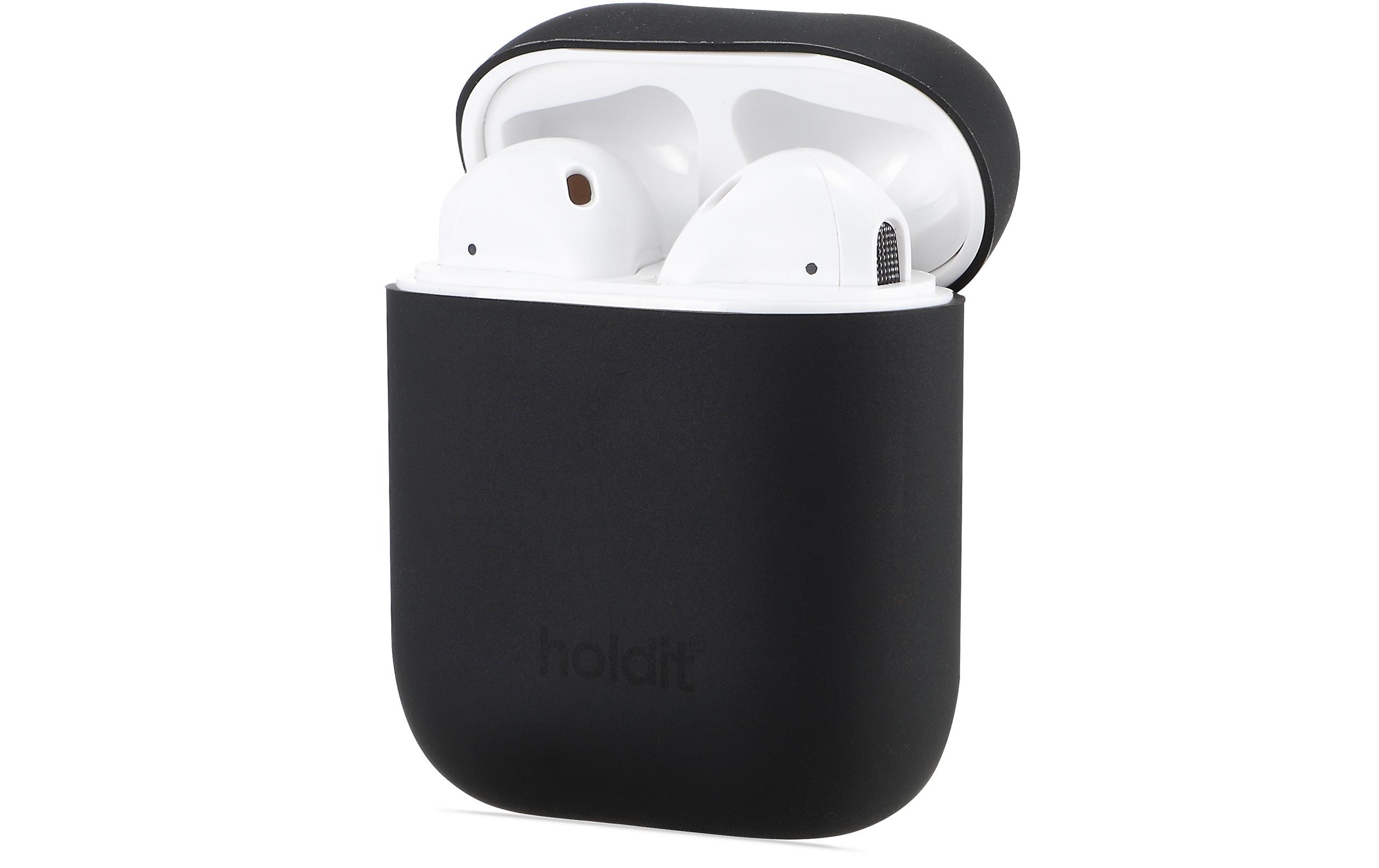 1184731_1 - Mediatech Holdit Silikon Airpods Case Black für Apple Airpods