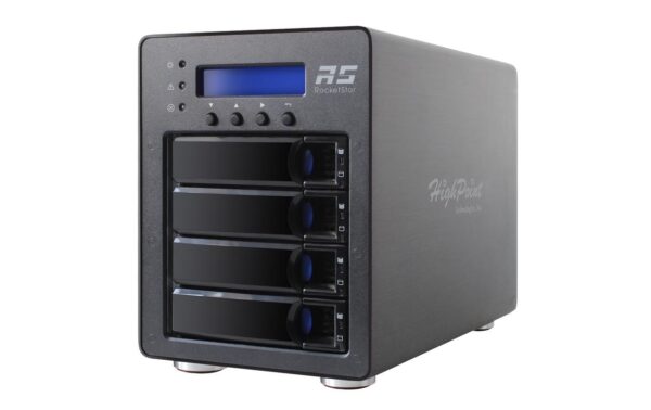 Highpoint SSD6540M 4xM.2 NVME RAID-Storage PCI-Ex16, 2xSFF-8644 Kabel, 4-Bay Case