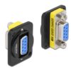 Delock Terminalblock  DB9Buchse/DB9Buchse schwarz, D-Typ Modul, 1x extern, 1x intern