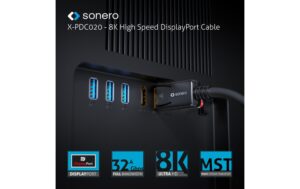 Sonero 8K Displayport Kabel 1.4v 1.50 m, Stecker <-> Stecker, 8K/60Hz