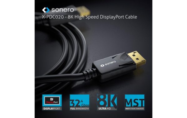 Sonero 8K Displayport Kabel 1.4v 1.00 m, Stecker <-> Stecker, 8K/60Hz
