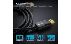 Sonero 4K Displayport Kabel 1.2v 2.00 m, Stecker <-> Stecker, 4K/60Hz