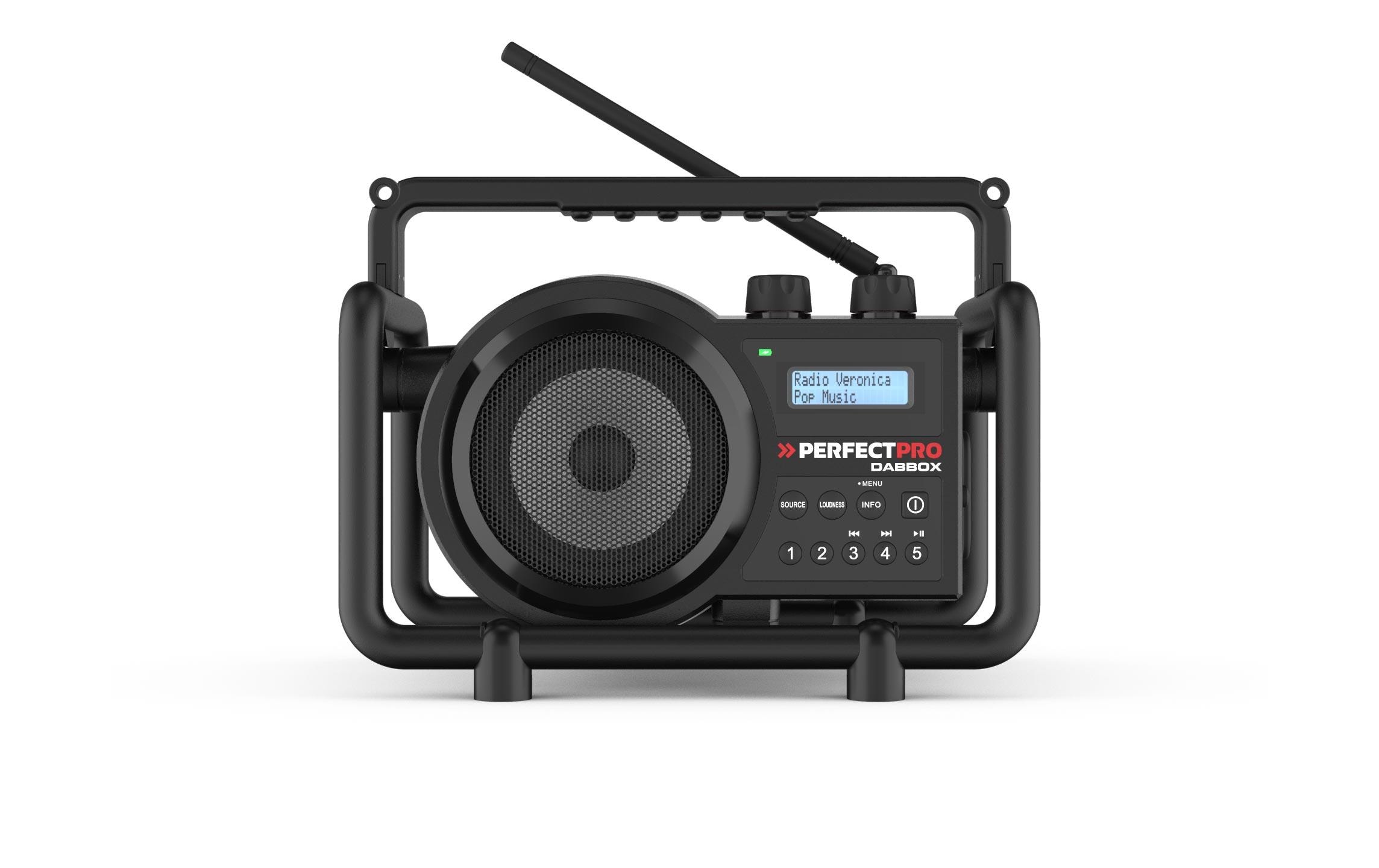 1200197 - Mediatech PERFECTPRO DABBOX, DAB+ Baustellenradio Bluetooth, AUX In, IP54 kaufen Schweiz | Mediatech.ch