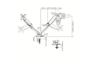 Audizio MAD20G Doppelmonitor-Arm, 17-32”, Gasfederung
