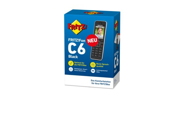 1210492_4 - Mediatech AVM FRITZ!Fon C6 black: DECT Funktelefon für Fritzbox oder DECT-Basisstation