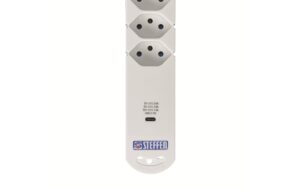 1212069_1 - Mediatech STEFFEN Steckerleiste STEBA VARIABL mit USB 6xT13, USB-C, 3m Kabel, weiss