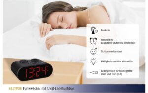 TFA ELLYPSE Funk-Wecker ohne Batterie