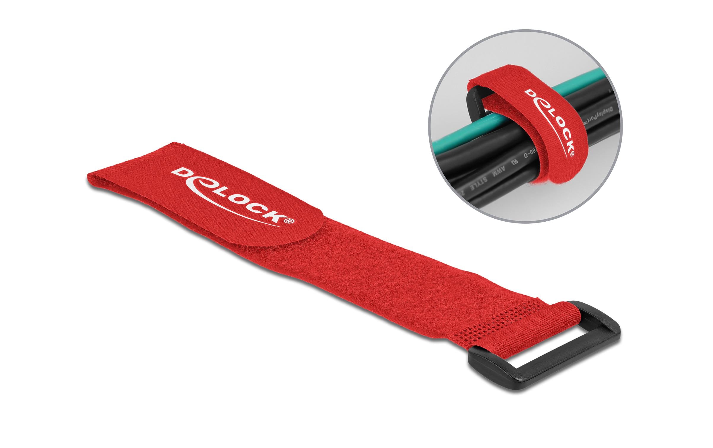 1214434 - Mediatech Delock Klett-Kabelbi. 280x38mm mit Schlaufe 3 Stück, Rot kaufen Schweiz | Mediatech.ch