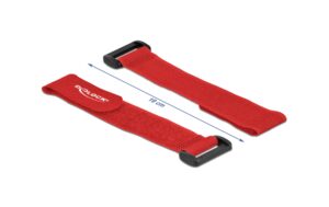 1214437_1 - Mediatech Delock Klett-Kabelbi. 190x25mm mit Schlaufe 5 Stück, Rot