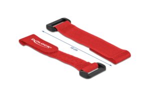 Delock Klett-Kabelbi. 150x20mm mit Schlaufe 5 Stück, Rot
