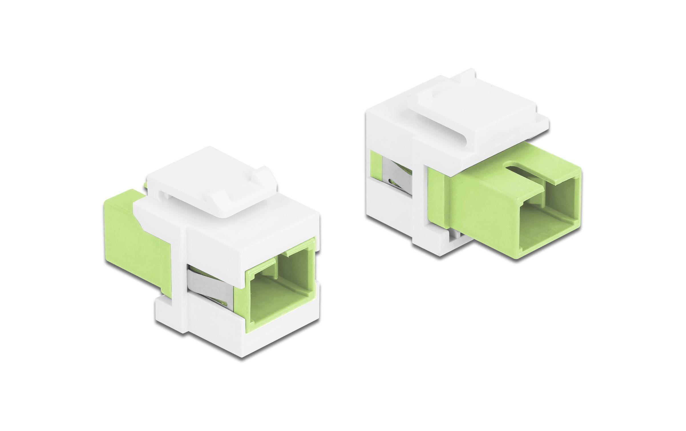 1214751 - Mediatech Delock Keystone Modul SC Multimode OM5 Buchse-Buchse, Simplex, Lindgrün/Weiss kaufen Schweiz | Mediatech.ch