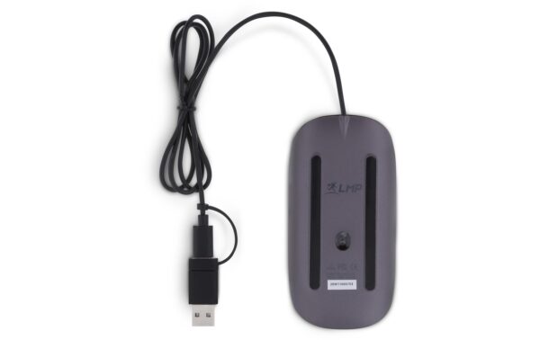 LMP Easy Mouse USB-C & USB-A Space Grau Optisch, 1600dpi, aluminium Gehäuse
