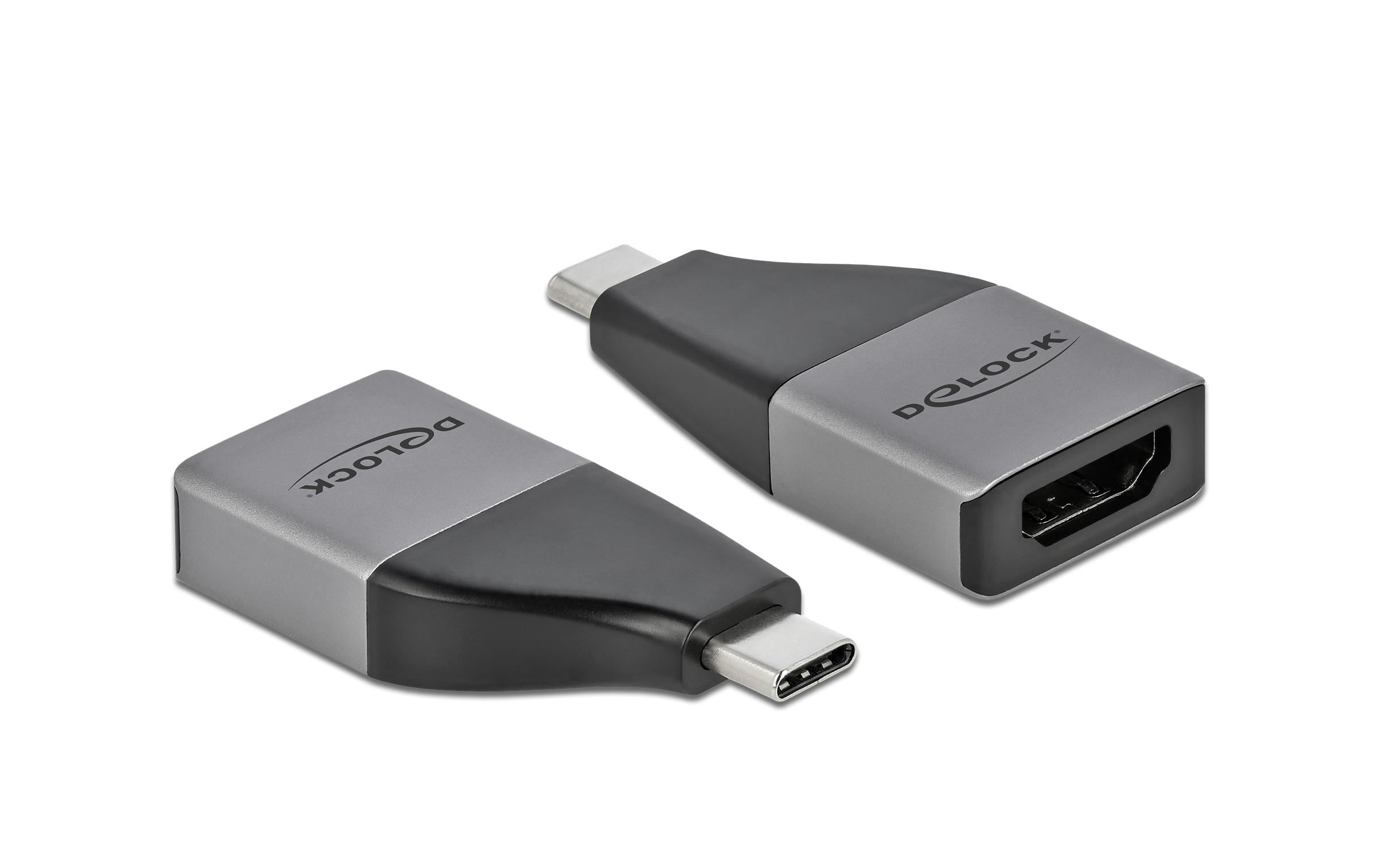 Delock Adapter USB Typ-C zu HDMI 4k60Hz+HDR Auflösung bis 3840 x 2160 @ 60 Hz, Grau