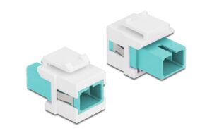 1221823 - Mediatech Delock Keystone Modul SC Multimode OM4 Buchse-Buchse, Simplex, Aqua/Weiss kaufen Schweiz | Mediatech.ch