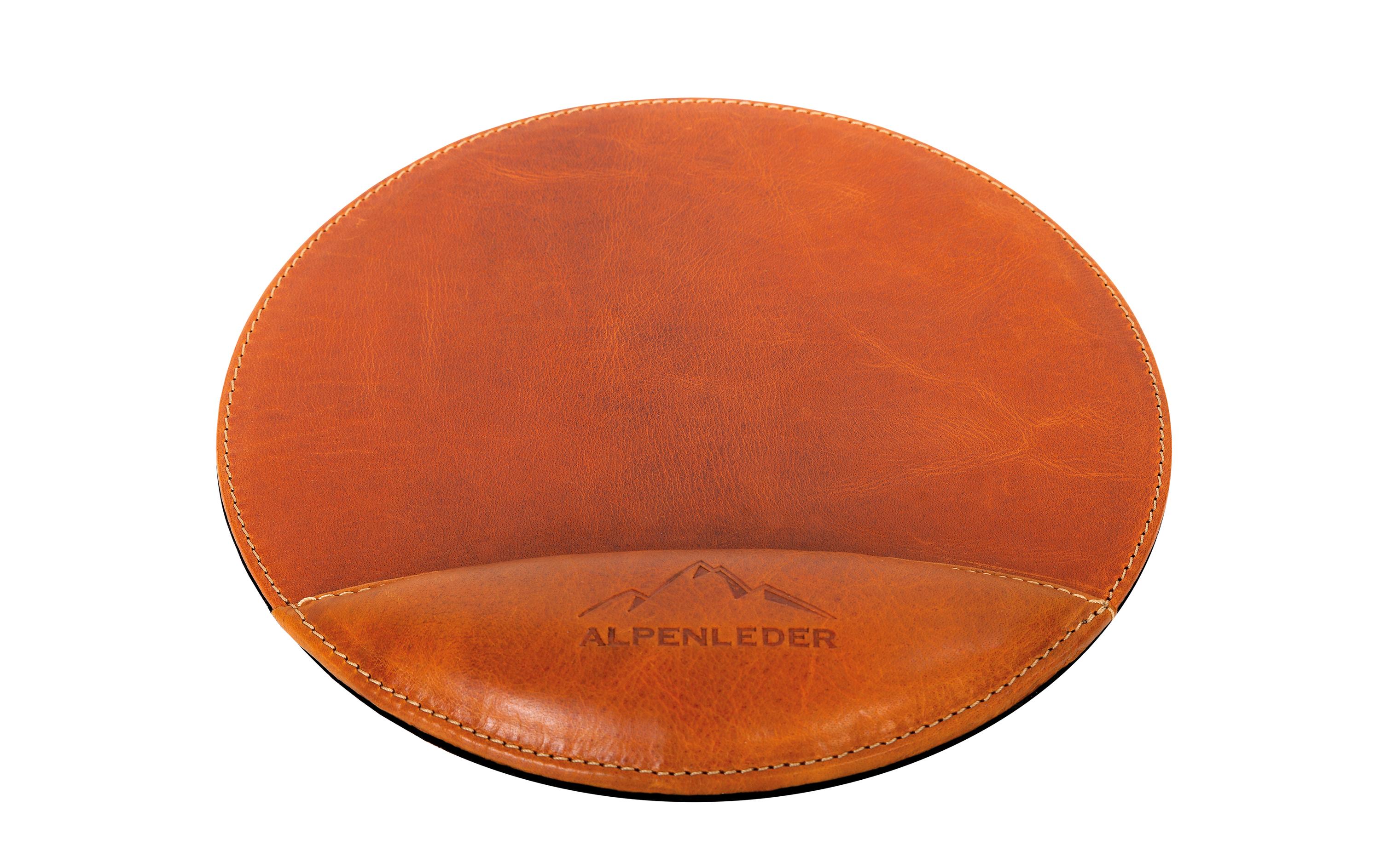 1225021 - Mediatech Alpenleder Mausmatte Meersburg Durchmesser 23.5cm, cognac kaufen Schweiz | Mediatech.ch
