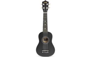 MAX UKEYBL Sopranukulele Sopranukulele, schwarz, Tuner, GigBag,Picks