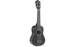 MAX UKEYBL Sopranukulele Sopranukulele, schwarz, Tuner, GigBag,Picks