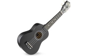 MAX UKEYBL Sopranukulele Sopranukulele, schwarz, Tuner, GigBag,Picks