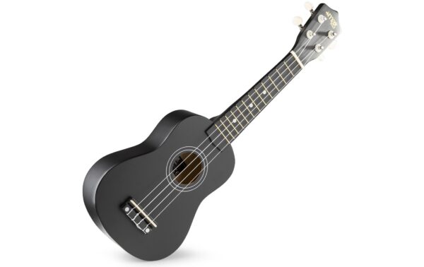 MAX UKEYBL Sopranukulele Sopranukulele, schwarz, Tuner, GigBag,Picks