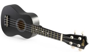 MAX UKEYBL Sopranukulele Sopranukulele, schwarz, Tuner, GigBag,Picks