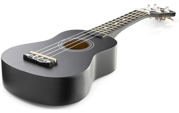 MAX UKEYBL Sopranukulele Sopranukulele, schwarz, Tuner, GigBag,Picks